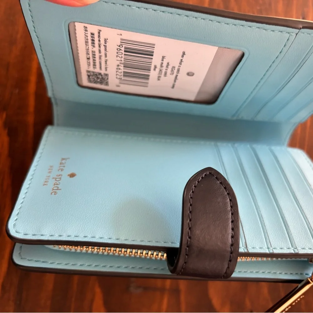 kate spade Black, Blue & Cream Fish Appliqué Wallet